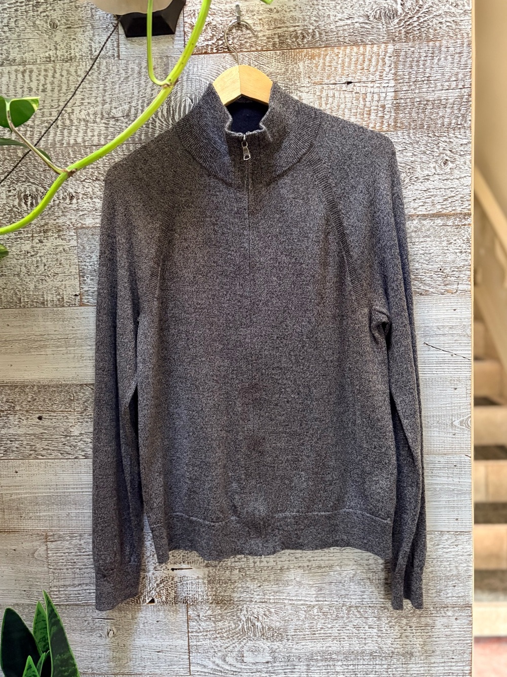 Banana Republic | Lightweight 100% Merino Wool Full-Zip Sweater - Men's M, Gray